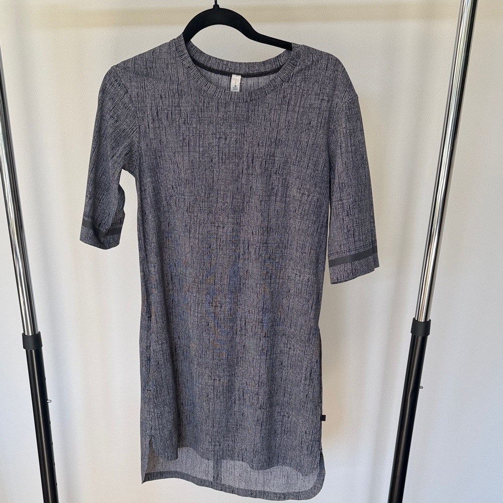 Lululemon Athletica Black Midi Dress with slit back and pockets